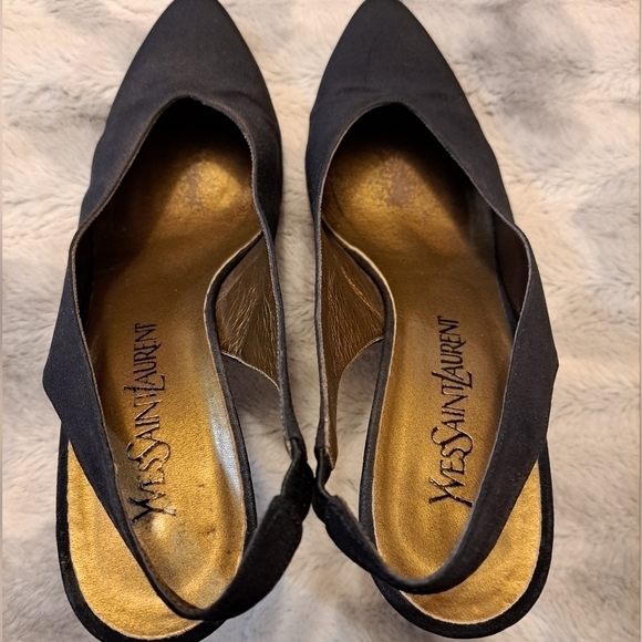 Yves Saint Laurent Black Slingback Heels  Size 8.5 - Picture 5 of 12